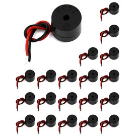 QWORK® 20 Pcs Electronic buzzer , 3-12V piezoelectric buzzer 85dB , for physical circuits continuous sound electronic buzzer alarm , cable length 50mm