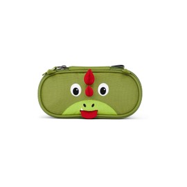 Affenzahn 01141-20083-10 Pencil Case with Dragon Motif and Zip Made of Recycled Polyester, 20 x 5 x 8 cm, Green, Pencil case