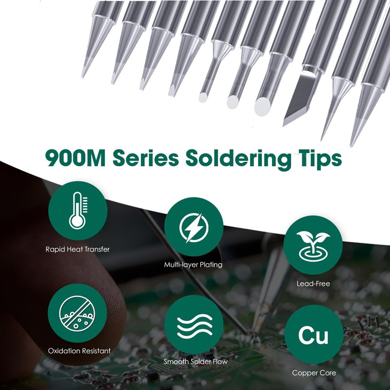 Weenwill Soldering Iron Tips Set,12 Pcs Different Models Lead-Free Replacement