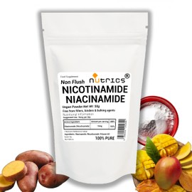 Nutrics® 50g Vitamin B3 Non Flush Niacinamide Nicotinamide 100% Pure Vegan Powder - Free from Fillers Binders & Bulking Agents
