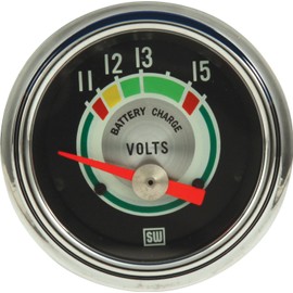 Stewart Warner 375T Green Line 2-1/16" Voltmeter Gauge