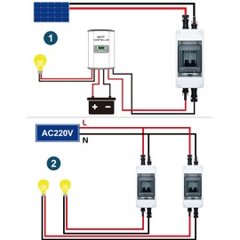 DIHOOL 60 Amp Solar Disconnect Switch, dc Circuit Breaker with Cover, Outdoor Miniature Circuit Breaker with din Rail Enclosure