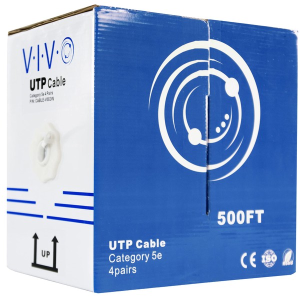 VIVO 500ft Bulk Cat5e, CCA Ethernet Cable, 24 AWG, UTP