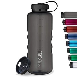 720°DGREE simplBottle Water Bottle - 500 ml, 1000 ml, 1500 ml - Perfect Wide Neck Sports Bottle, Leakproof, BPA-Free, black, 1500ml