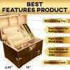 Premium Large Bamboo Storage Box with Removable Tray - Storage