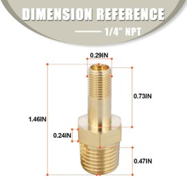 8Pcs Brass Schrader Valve,NPT Car Valve Adapter,NPT Tank Valves with 1/4" Male NPT Standard Thread Core and Cap,Air Compressor Air Tank Fill Valves Tool Fittings,Compressor Safety Valve, Tyre Valve