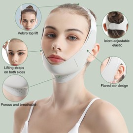 ZKGYUS V Face Masks, Reusable V-Line Mask, Face Slimming Belt for Double Chin and Saggy Face Skin, Green