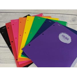 Mead Plastic Mead 2 Pocket School Folder, 12" X 9 3/8", assorted colors - Purple