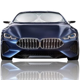 Autopect Parasol plegable, protector solar para interiores de auto, camión, SUV, sombra reflectante para parabrisas delantero con espejo recortado, mantiene el auto fresco (mediano)