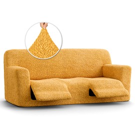 PAULATO BY GA.I.CO. Recliner Sofa Cover - Reclining Couch Slipcover - Soft Polyester Fabric Slipcover - 1-Piece Form Fit Stretch Furniture Protector - Microfibra Collection - Mango (Couch Cover)