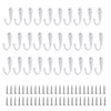 JZK 30 x White Metal Wall Mounted Hooks with Screws