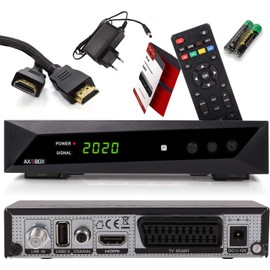 Opticum AX SBOX HDTV Digital Satellite Receiver (DVB-S/S2, Sat, HDMI, Scart, USB 2.0, Full HD 1080p, 12 V, Media Player) (Pre-programmed for Astra, Hotbird) - Black