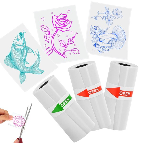 HuiJuKeJi Color Text Transparent Sticker Paper, Mini Printer Paper for