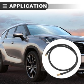 Motoforti Universal Tire Inflator Hose Adapter, 100cm/1m Length, Copper Rubber, Black, 1 Pcs