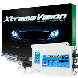 XtremeVision 9006 10K 55W AC Xenon Bundle - Xenon Headlight Bulb with Slim AC Ballast - HB4, 9012, 10000K Dark Blue - Xenon Bulbs - 1 Pair