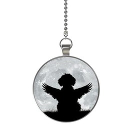 Gotham Decor Goldendoodle Angel Dog Breed Glow in the Dark Ceiling Fan and Light Pull Chain Pendant Single Sided - Pet Memorial Fan Pull