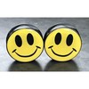 PAIR of Bright Yellow Smiley Face Logo Double Flare Acrylic
