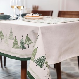 Folkulture Christmas Tablecloth or Dining Table Cover, 60 x 102 Inches, 100% Cotton Rectangle Christmas Table Cloth or Fabric Table Cloth for Christmas Décorations