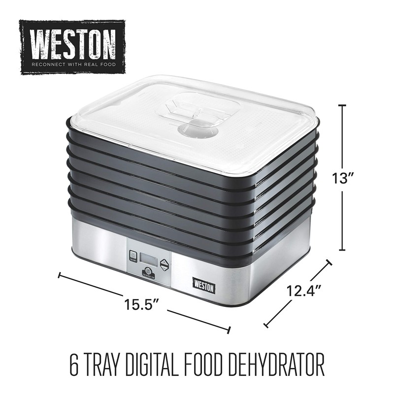 Weston Food Dehydrator Machine for Jerky, Fruit, Meat, Herbs, Vegetables,