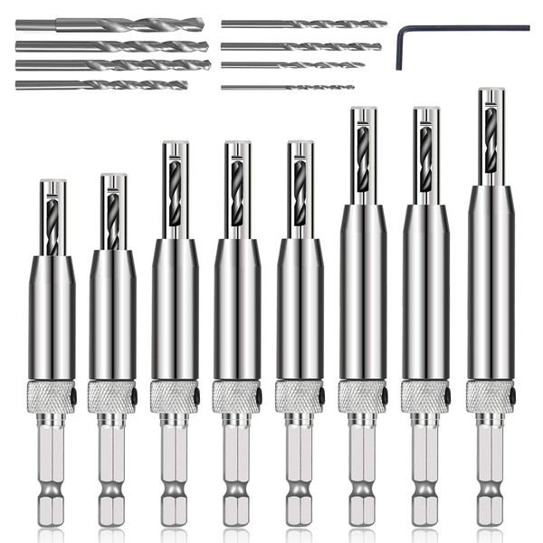 17pcs VIX Bits Self Centering Drill Bit Set, 1/4" Hex