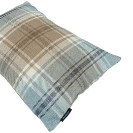 McAlister Textiles Angus Tartan Plaid Cushion Cover Luxury Decorative Scatter Throw Pillow For Your Home Duck Egg Blue 50 x 30 Cm - 20 x 12 Inches