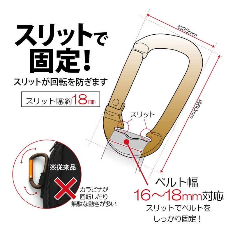 KAKURI Aluminum Carabiner, 0.2 inch (6 mm), Black