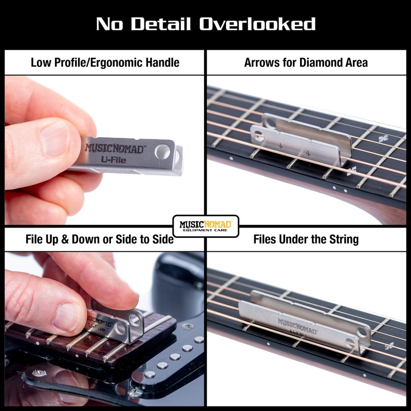MusicNomad U-File Single Fret Leveler, 3-Pack MN813