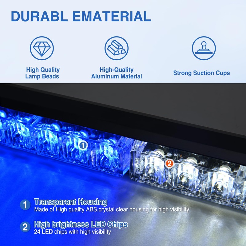 Nilight 24LED Emergency Strobe Traffic Advisor Light Bar 2 in