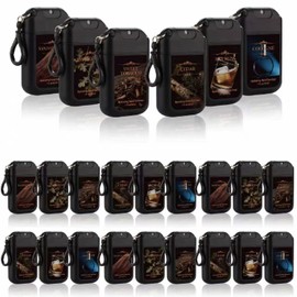 Dansib 24 Pcs Power Mist Hand Sanitizer Spray with Keychain Bulk Travel Size Hydrating Hand Sanitizer Pocket 1 Fl. oz Black Spray Bottle for Men Daily Use Friend Nurse Teacher Coworker Office Gifts