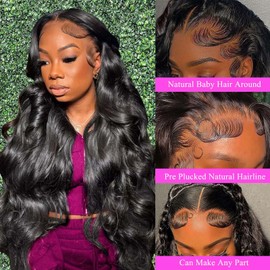 200 Density Body Wave Lace Front Wigs Human Hair Pre Plucked Pre Bleached Knots 13x4 HD Lace Frontal Wigs Human Hair Real Human Hair Wig 24 Inch