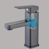Kitchen Sink Faucet Cold Hot Water Plastic Quadrate Black for