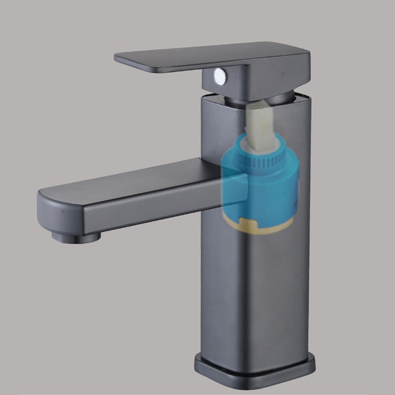 Kitchen Sink Faucet Cold Hot Water Plastic Quadrate Black for