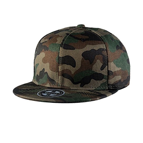 TESOON Plain Two-Tone Flat Bill Snapback Hat Camouflage Cap (C-F-33, One Size)