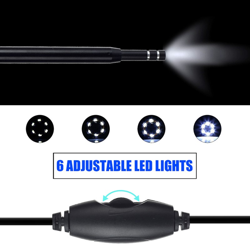 3 in 1 USB Endoscope with 6 Adjustable LED Lights