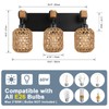 3 Light Bathroom Vanity Light Fixtures， Rustic Style Wood Bathroom