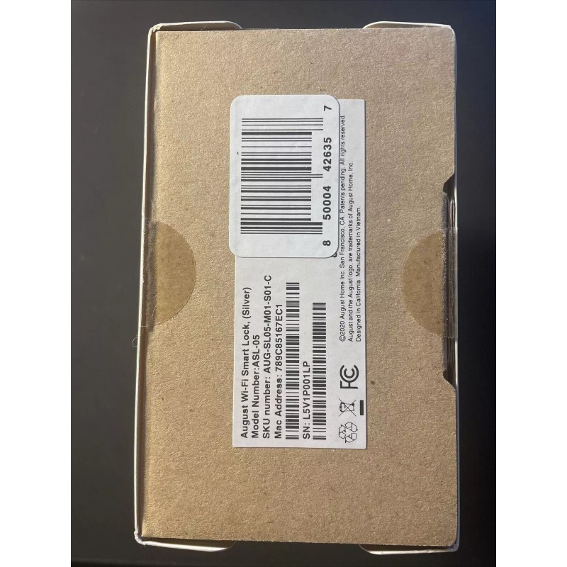 August Smart Lock 4th Generation WiFi ASL-05 Silver SEALED