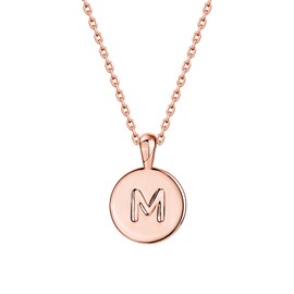 PAVOI 14K Rose Gold Plated Letter Necklace for Women | Gold Initial Necklace | Letter M