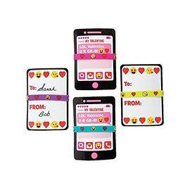 Fun Express - Valentine Emoji Bracelet Exchange for Valentine's Day - Jewelry - Bracelets - Rubber Bracelets - Valentine's Day - 24 Pieces