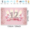 12th Birthday Decorations for Girls Happy 12th Birthday Backdrop Banner