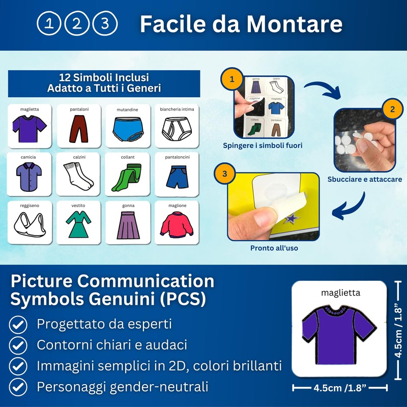 Autism Supplies And Developments IT_GD Visual Organiser Plastic (Italian) Blue