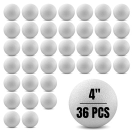 Hygloss Products Foam Balls - Bulk Pack - Craft Foam (XPS) for Projects, Arts, & Crafts, 4-Inch, White, 36 Pieces