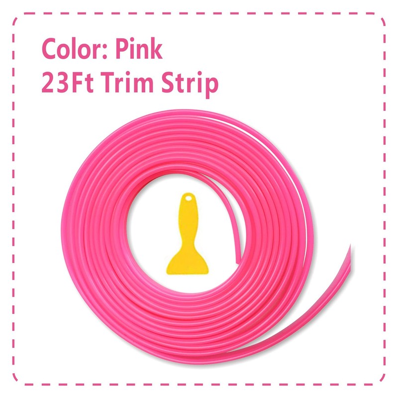 Pink Car Interior Decorative Molding Door Panel Gap Trim Strip