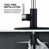 WEWE Kitchen Sink Faucet, Pull Down Kitchen Faucet, Black and