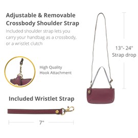Joy Susan Women's Fashion Purse Mini Crossbody Wristlet Clutch Handbag - Plum