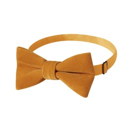 HOULIFE Children's Boys Bow Tie - Adjustable Girls Bow Tie Made of Velvet Pre-tied Bow Tie, Plain Bow Ties with Butterflies for Party, Ball, Banquet, Wedding with Gift Box, Turmeric