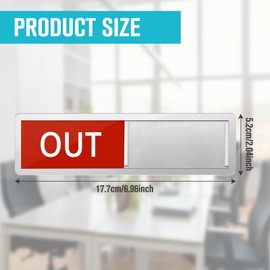 In/Out Sign In Out Board Privacy Sign IN/OUT Sliding Door Sign Vacant In Use Signs Slider Sliding Door Privacy Signs for Home Office Restroom Conference, Silver 17.8 x 5 x 0.6 CM