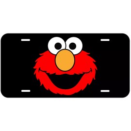 Elmo Black Aluminum Car License Plate