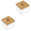 Alipis 2pcs Lidded Cotton Swab Box Cotton Pad Holder Dispenser