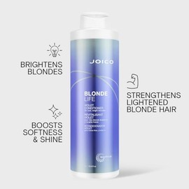 Blonde Life Violet Conditioner | For Cool & Bright Blonde Hair | Neutralize Brassy Tones | Banish Yellow Tones | Boost Shine | Sulfate Free | With Monoi & Tamanu Oil