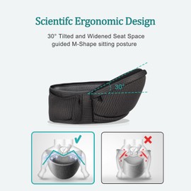 Baby Hip Carrier - Hip Carrier for Baby with Baby Safety Strap - Toddler Carrier 7-45 lbs - Ergonomic Infant Holder Baby Carrier with Hip Seat Large Capacity Pockets(Dark Grey)